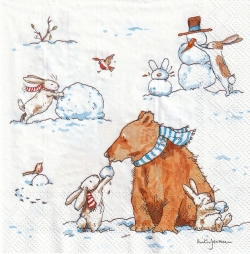 ５枚組ペーパーナプキン＊Snow Friends