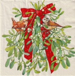 ５枚組ペーパーナプキン＊小鳥とヤドリギ