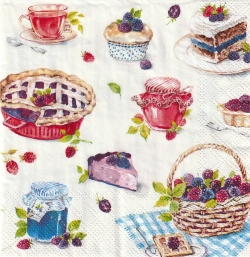 ５枚組ペーパーナプキン＊Berry and Bake