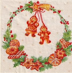 ５枚組ペーパーナプキン＊クッキーリース