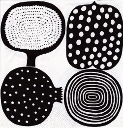 ５枚組ペーパーナプキン＊コンポッティ＊ブラック*marimekko