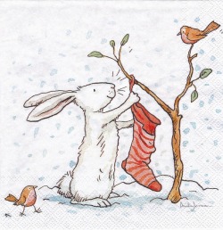 ５枚組ペーパーナプキン＊Snow Rabbit