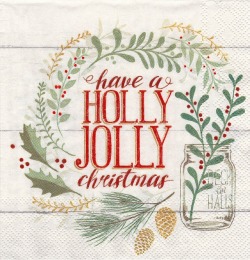 ５枚組ペーパーナプキン＊Holly Jolly