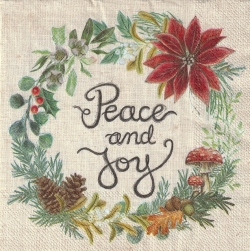 ５枚組ペーパーナプキン＊Peace and Joy