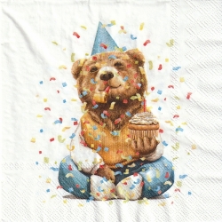 ５枚組ペーパーナプキン＊Happy Teddy