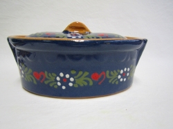 スフレンハイム焼き テリーヌ型 ベッコフ鍋＃６＊花柄 ブルー