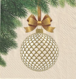 ５枚組ペーパーナプキン＊Golden Bauble