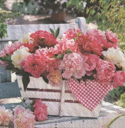 ５枚組ペーパーナプキン＊Peonies in Basket