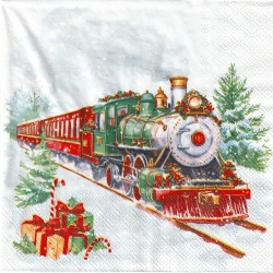 ５枚組ペーパーナプキン＊クリスマストレイン