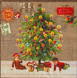 ５枚組ペーパーナプキン＊ツリーの下＊Ｂ