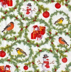 ５枚組ペーパーナプキン＊小枝リース