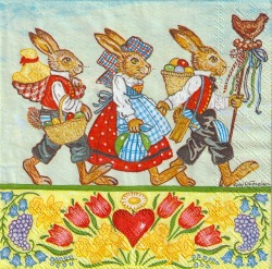 ５枚組ペーパーナプキン＊Three Rabbits