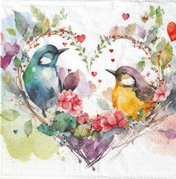５枚組ペーパーナプキン＊Loving Birds