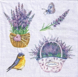５枚組ペーパーナプキン＊Lavender Baskets