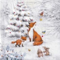 ５枚組ペーパーナプキン＊Fox in Forest