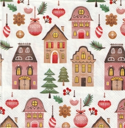 ５枚組ペーパーナプキン＊Christmas at Home
