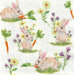 ５枚組ペーパーナプキン＊ウサギとニンジン