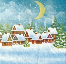 ５枚組ペーパーナプキン＊Snowy Village