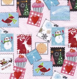 ５枚組ペーパーナプキン＊Winter Stamps