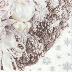 ５枚組ペーパーナプキン＊Pine Wreath