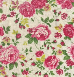５枚組ペーパーナプキン＊Rose Fabric