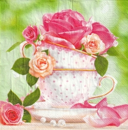 ５枚組ペーパーナプキン＊Cup of Roses