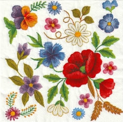 ５枚組ペーパーナプキン＊花刺繍