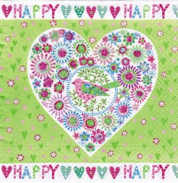 ５枚組ペーパーナプキン＊Happy Heart