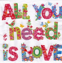 ５枚組ペーパーナプキン＊All you need is Love