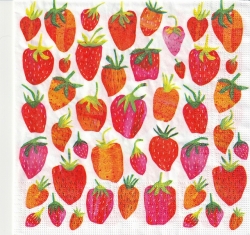 ５枚組ペーパーナプキン＊Strawberry Collage