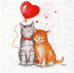 ５枚組ペーパーナプキン＊Cat Love