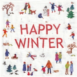 ５枚組ペーパーナプキン＊Happy Winter