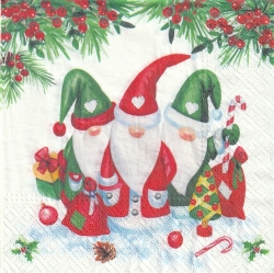 ５枚組ペーパーナプキン＊Christmas Gnomes