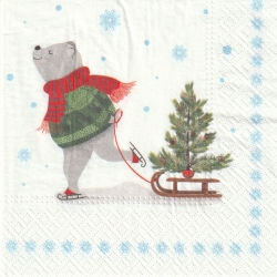 ５枚組ペーパーナプキン＊Skating Bear