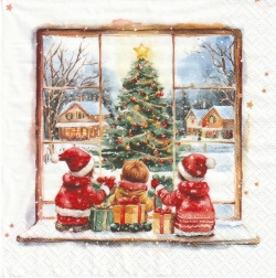 ５枚組ペーパーナプキン＊Waiting for Santa