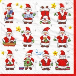 ５枚組ペーパーナプキン＊Funny Santas
