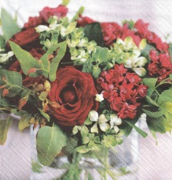 ５枚組ペーパーナプキン＊Red Bouquet