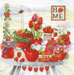 ５枚組ペーパーナプキン＊Strawberry Home