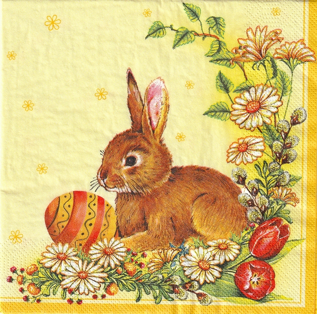 ５枚組ペーパーナプキン＊Egg & Hare