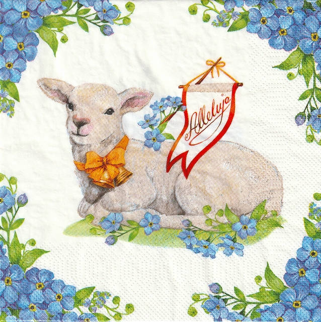 ５枚組ペーパーナプキン＊Easter Lamb