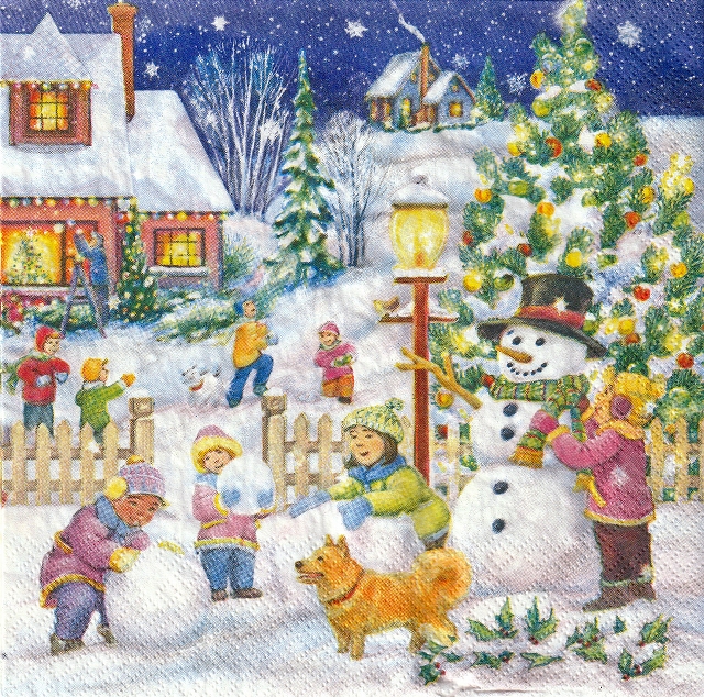 ５枚組ペーパーナプキン＊Snowy Winter