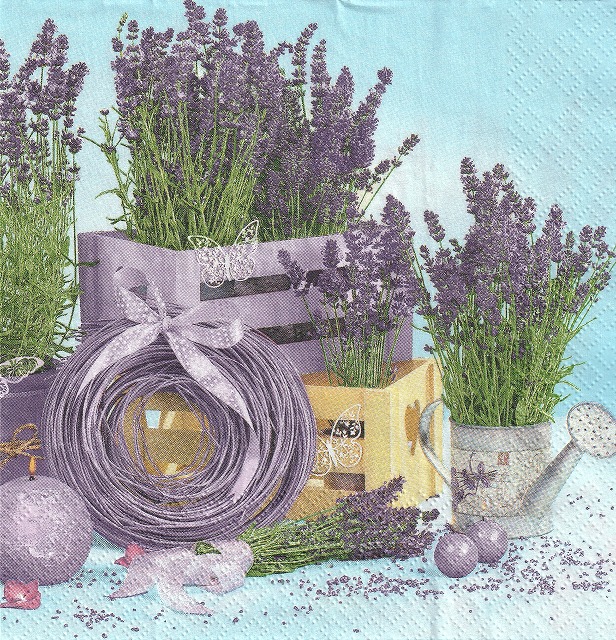 ５枚組ペーパーナプキン＊Lavender Indoors