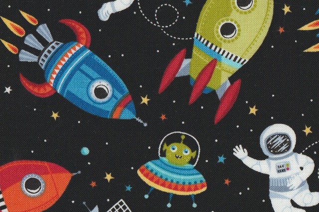 makower uk＊プリントコットン＊宇宙遊泳