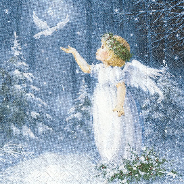 ５枚組ペーパーナプキン＊Angel with Dove