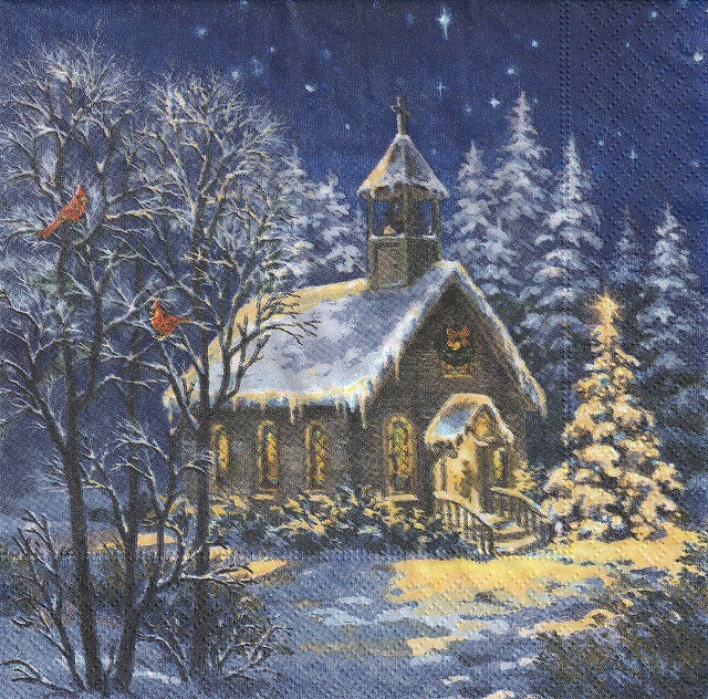 ５枚組ペーパーナプキン＊Winter Church
