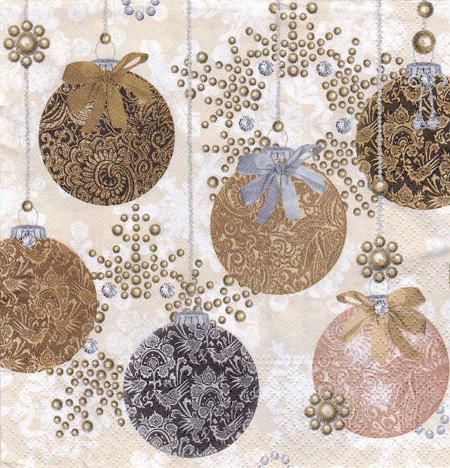 ５枚組ペーパーナプキン＊Baubles Royal