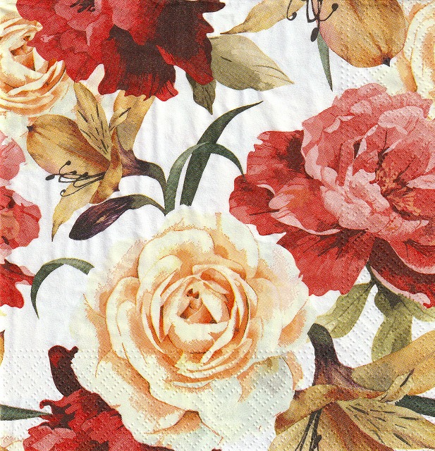 ５枚組ペーパーナプキン＊Watercolor Roses