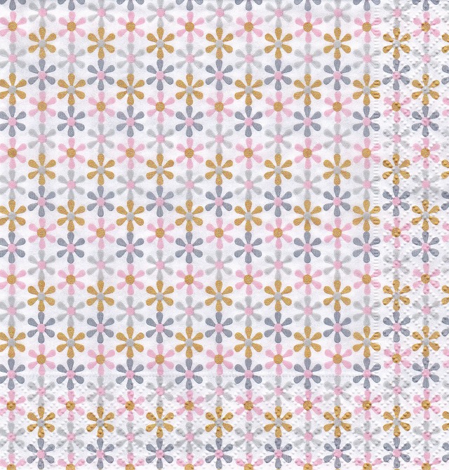 ５枚組ペーパーナプキン＊フラワーネット