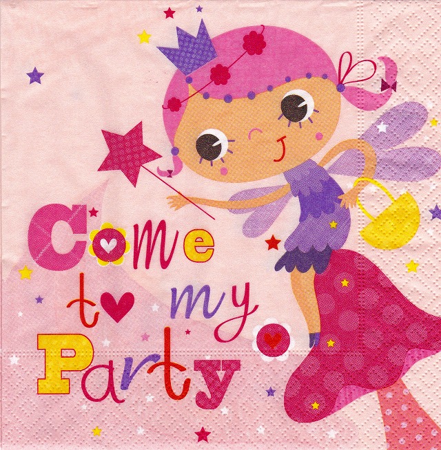 ５枚組ペーパーナプキン＊Birthday Invitation