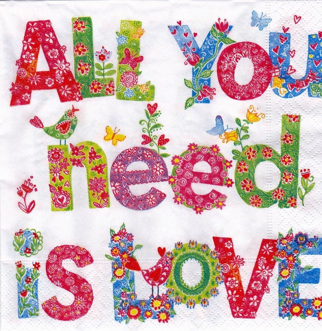 ５枚組ペーパーナプキン＊All you need is Love